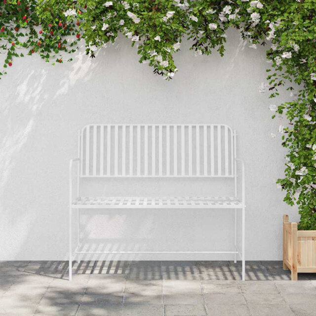 Garden Bench White 104 X 54 X 93Cm Steel
