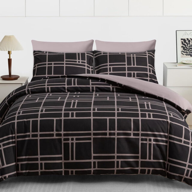 Microfiber Brick Duvet Cover Set