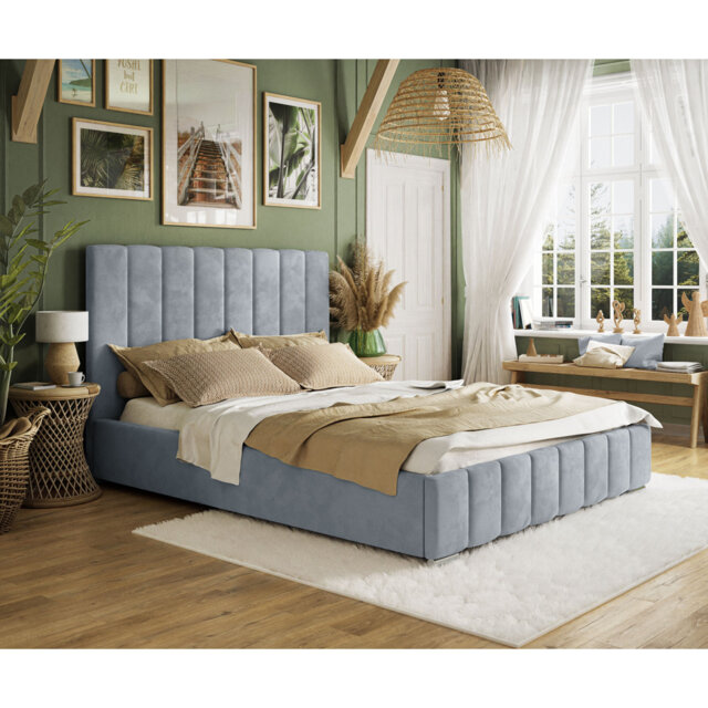 Emiljan Velvet Upholstered Bed