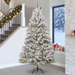 Artificial Christmas Tree Green and White PVC and Metal