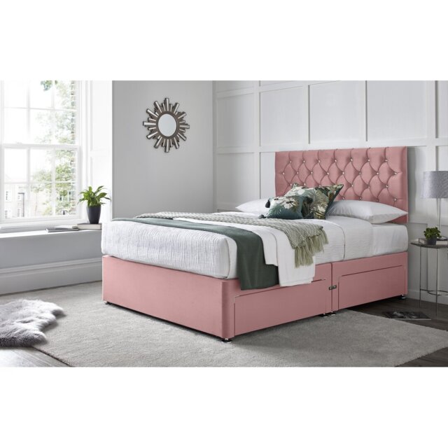 "Crosslin Divan Bed with 24"" Headboard on Struts"