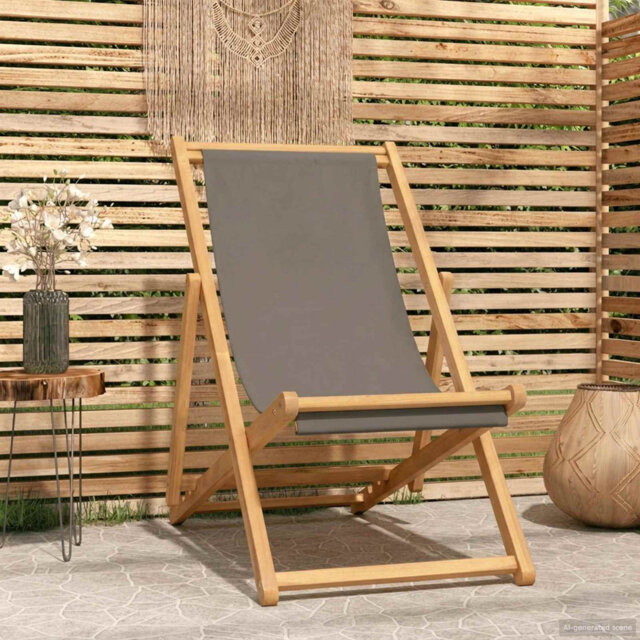 Folding Beach Chair Outdoor Patio Seating Furniture Solid Teak Wood