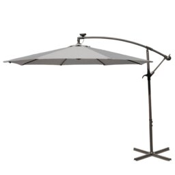 Pressley 3m Grey Cantilever Parasol with Lights