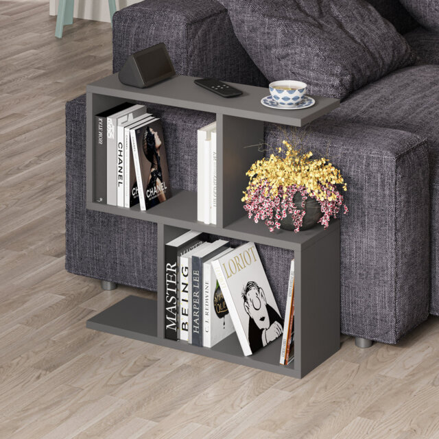 Barbara Side Table Modern 2-Tier Design with Storage Compartments
