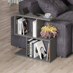 Barbara Side Table Modern 2-Tier Design with Storage Compartments