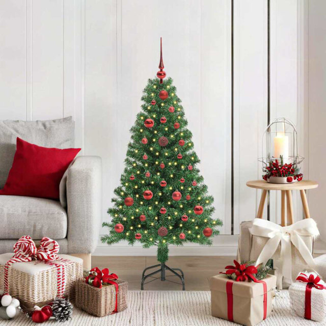vidaXL Artificial Christmas Tree with 150 LEDs with Stand Green