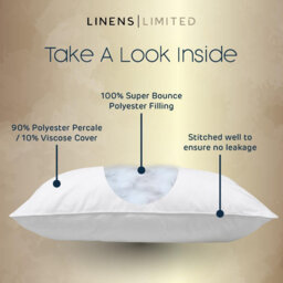 Linens Limited Soft Pillows, Made in the UK, Hotel Quality, LuxeHotel Bounce Back Pillows, Soft and Firm with Orthopedic Support, Non-Allergenic, Mach