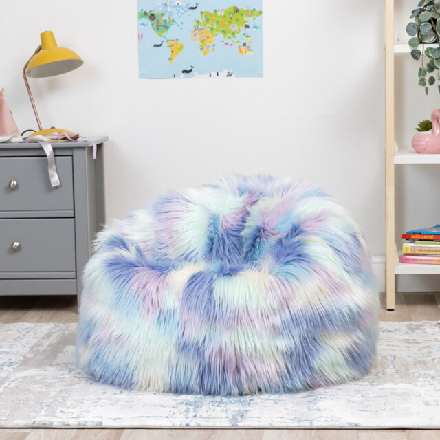 Bean Bag Bazaar Kids Classic Luxury Faux Fur Bean Bag