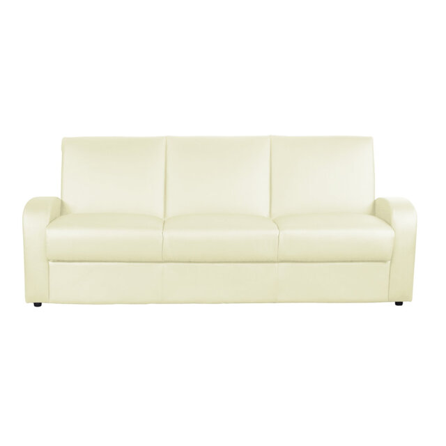 Cauldwell 3 Seater Convertible Faux Leather Sleeper Sofa with Storage