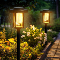 Solpex Solar Lights Outdoor Garden, LED Solar Powered Garden Lights, Waterproof Pathway Lighting for Patio, Landscape, Walkway(Warm White)
