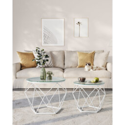 Alieya Glass Top Frame Nesting Tables