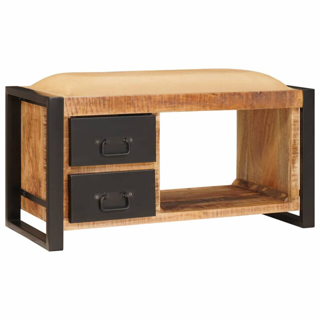 Storage Bench Multicolour 80 X 35 X 40 Cm Solid Reclaim Wood