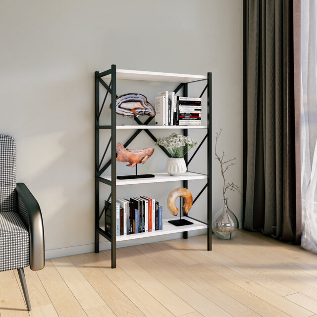 Addley 121cm H x 66cm W Metal Standard Bookcase