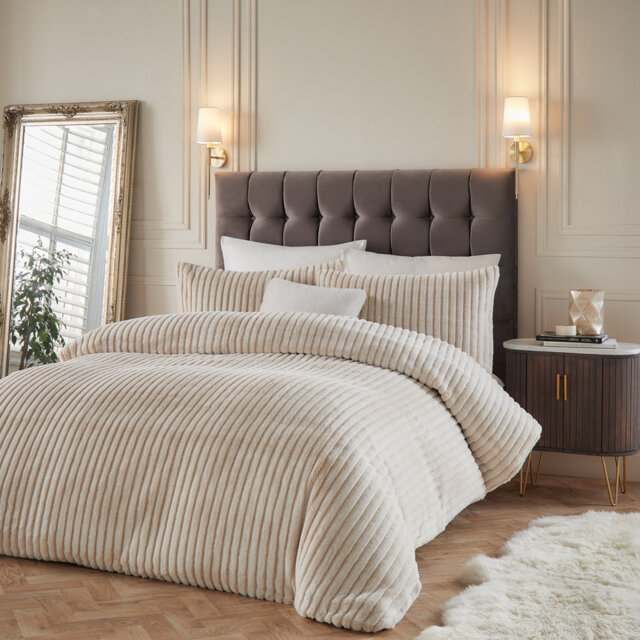 Alpine Polyester Striped Duvet Cover Set with Pillowcases Included