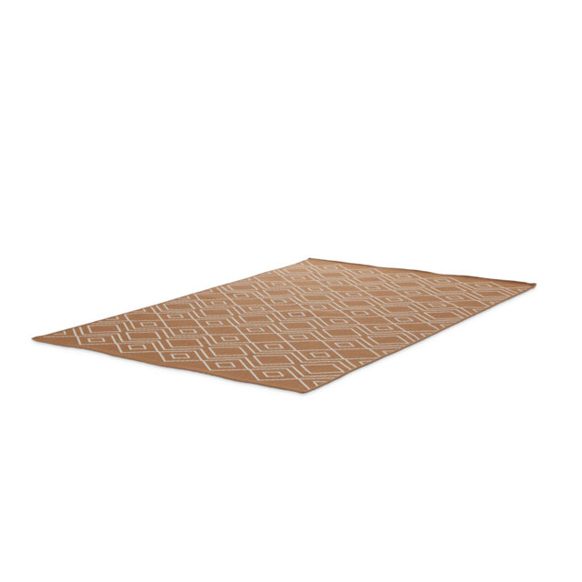 Braun Machine Woven Orange Indoor/Outdoor Rug