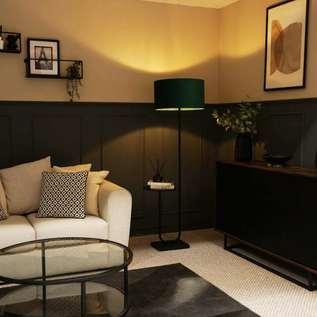Replogle Matte Tray Table Floor Lamp Set