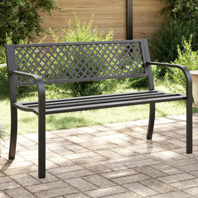Lark Manor Garden Bench 119 Cm Black Steel