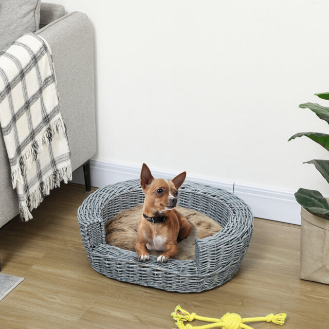 Dog Cat Sofa Pet Basket Bed Wicker Willow