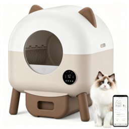 76L Self-Cleaning Automatic Cat Litter Box with App Control - Anti-Pinch Safety Sensors - Odour Control Quiet Motor - Sleep Mode & Adjustable Ambient