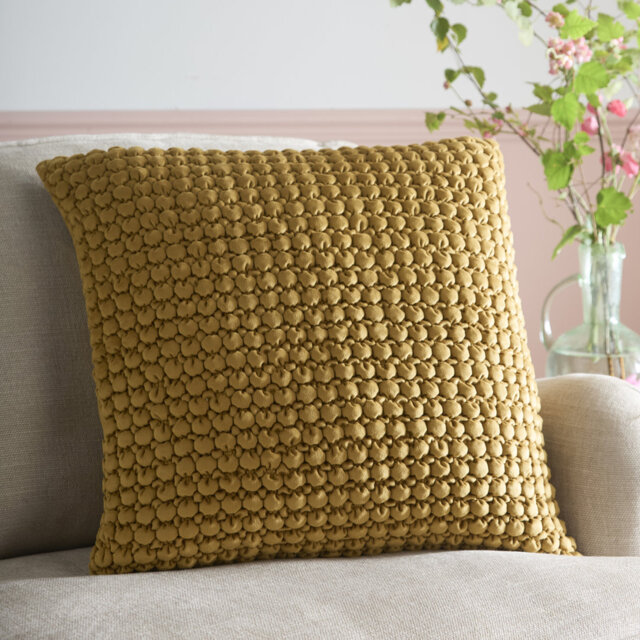 Bobble Ochre Cushion