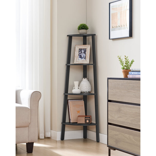 Rocco 125cm H x 34cm W Steel Corner Bookcase