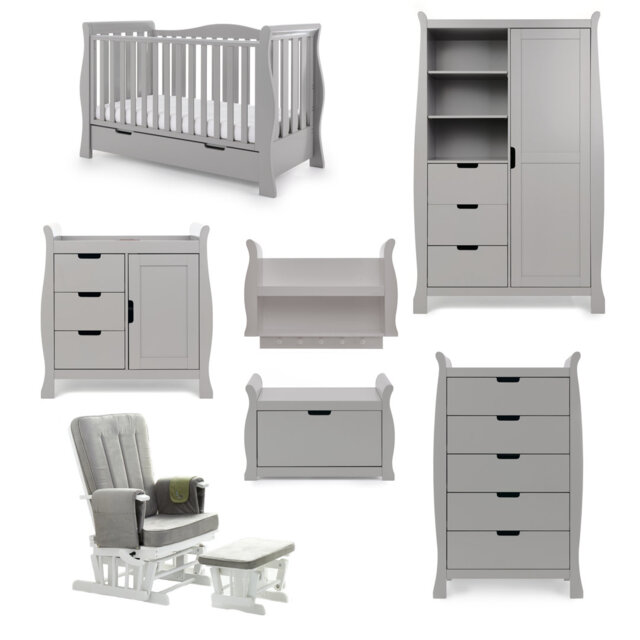 Stamford Cot Bed 7-Piece Nursery Furniture Set