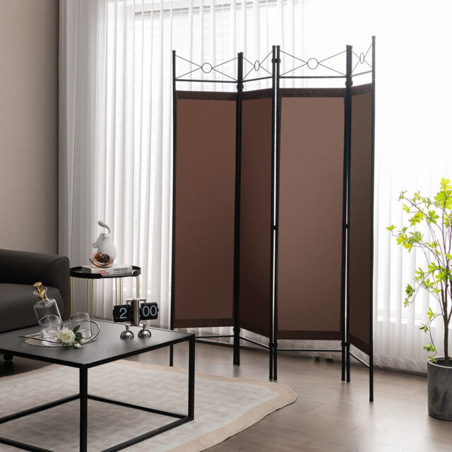 159cm W x 182cm H 4 - Panel Metal Folding Room Divider
