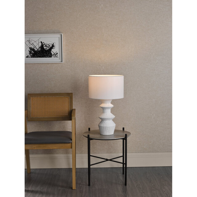 Bidelia Table Lamp Matt White With Shade