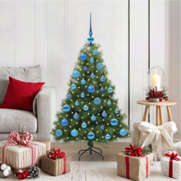 Artificial Christmas Tree with 150 LEDs Green PE and PVC