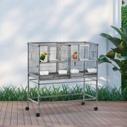 102.00cm Metal Flat Top Floor Bird Cage with Wheels
