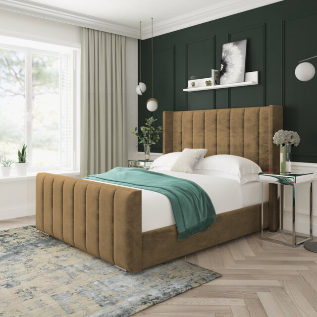 Naples Velvet Upholstered Bed Frame
