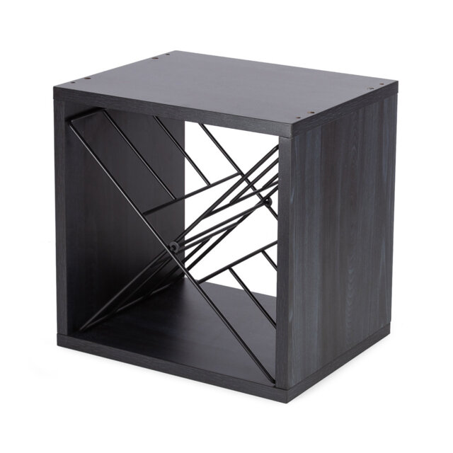 Brookridge 24 Bottle Solid Wood Wine Bottle & Glass Rack in Black