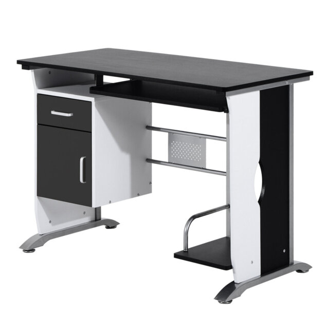 Minjares 100cm W Rectangle Computer Desk with and Cabinet