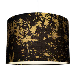 Modern Cotton Fabric Lamp Shade with Delicate Foil Decor for Table or Ceiling