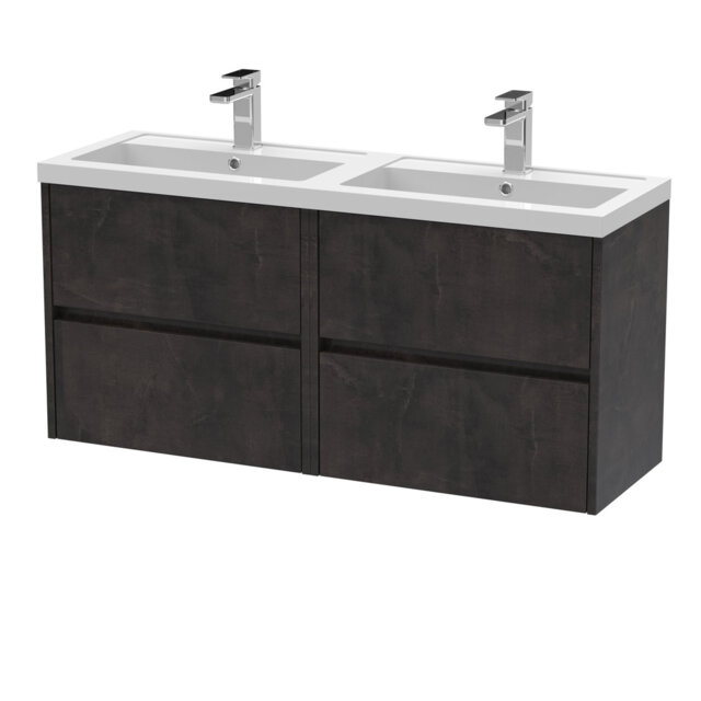 1200mm Wall Mounted Double Bathroom Vanity with Vitreous China Vanity Top
