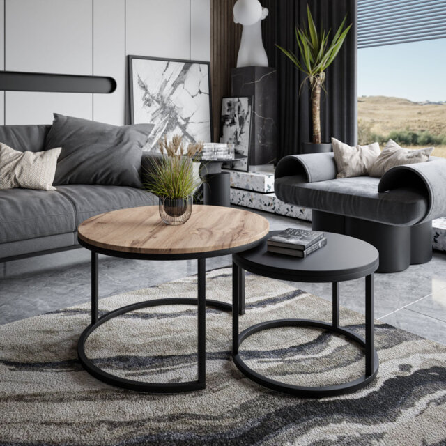 Round coffee table CIRI MIX 2In1