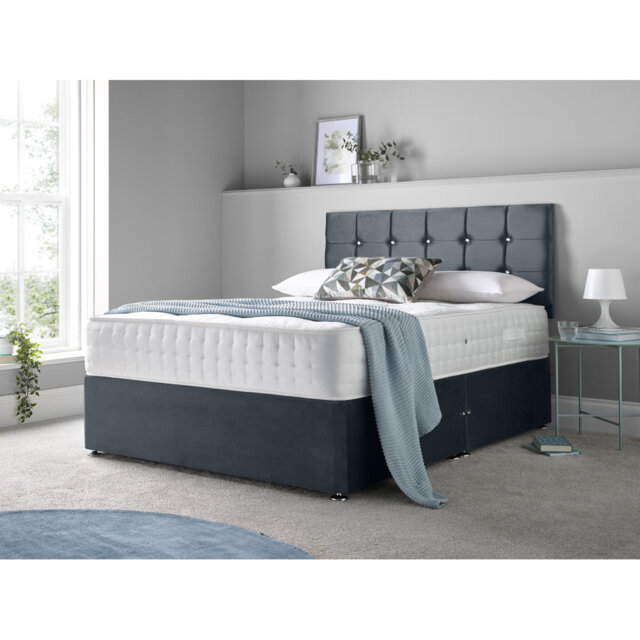 Adarah Upholstered Divan Bed with Mattress