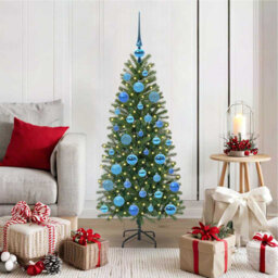 Artificial Christmas Tree with 150 LEDs Green PE and PVC