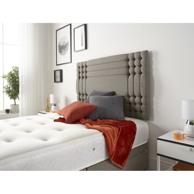 Dennishia Tweed Fabric Divan Bed with Mattress No Headboard
