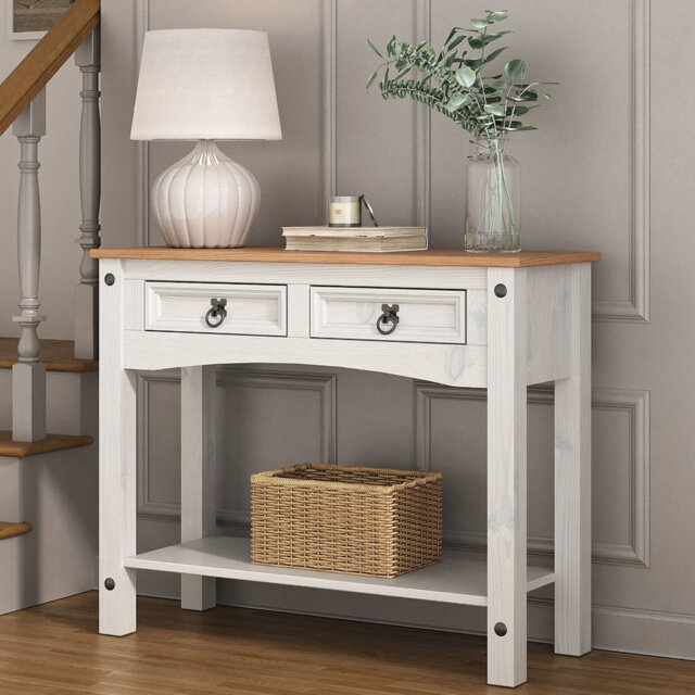 Saragosa 90cm Solid Wood Top Console Table