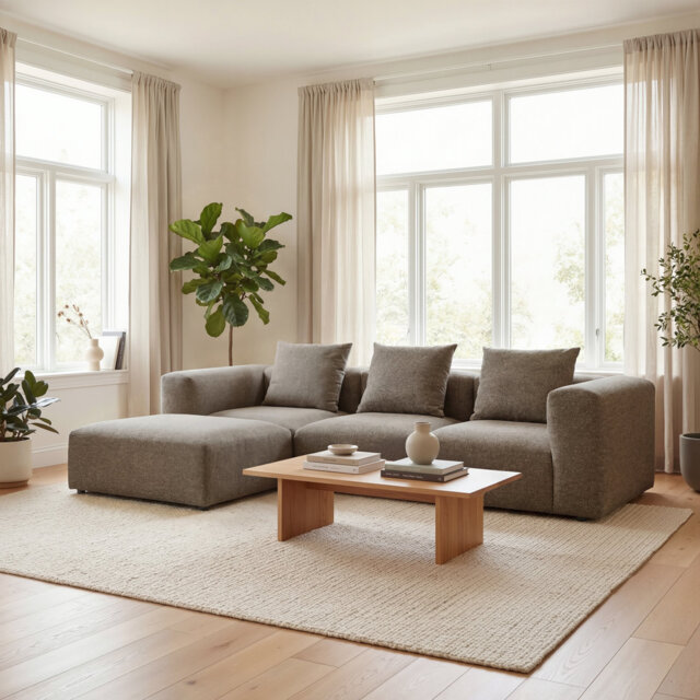 Vector 4 Seater Modular Corner Sofa Fabric 301cm L Shaped Sectional