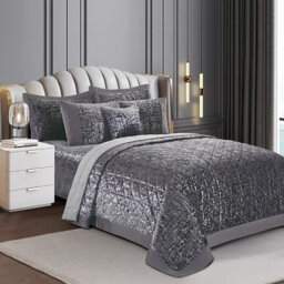 Bohara Plush Velvet Bedspread with Pillow Shams Included
