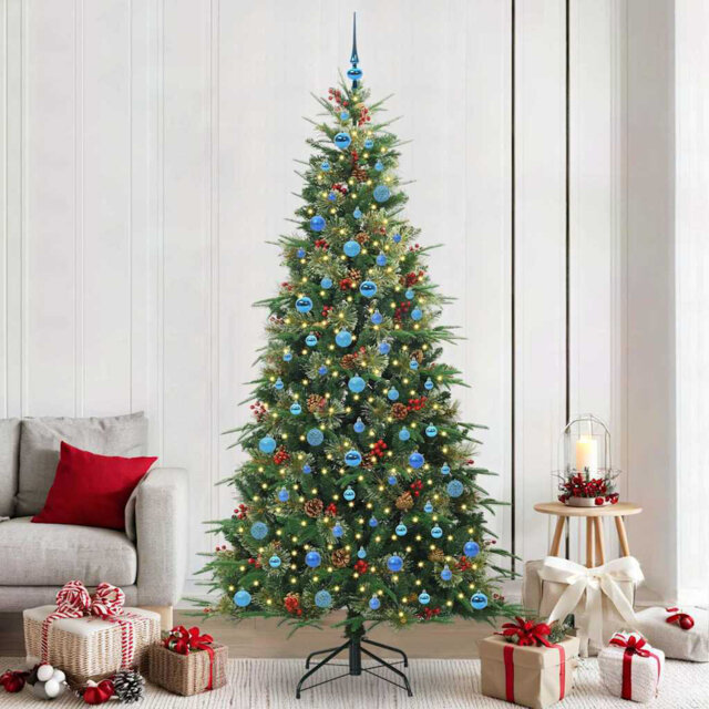 Artificial Hinged Christmas Tree Green PE and PVC