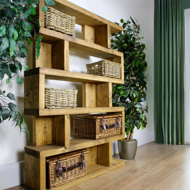 Blackhorse Solid Wood Geometric Bookcase