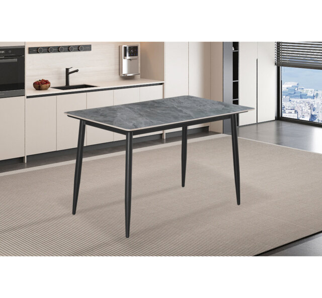 Darees Stone Top Metal Base Dining Table
