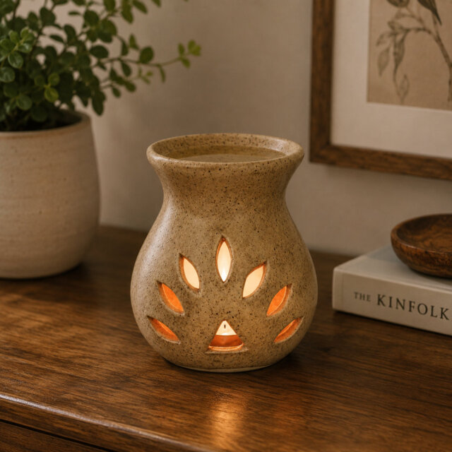 9cm Concrete / Cement Tabletop Tealight Holder with Candle Included