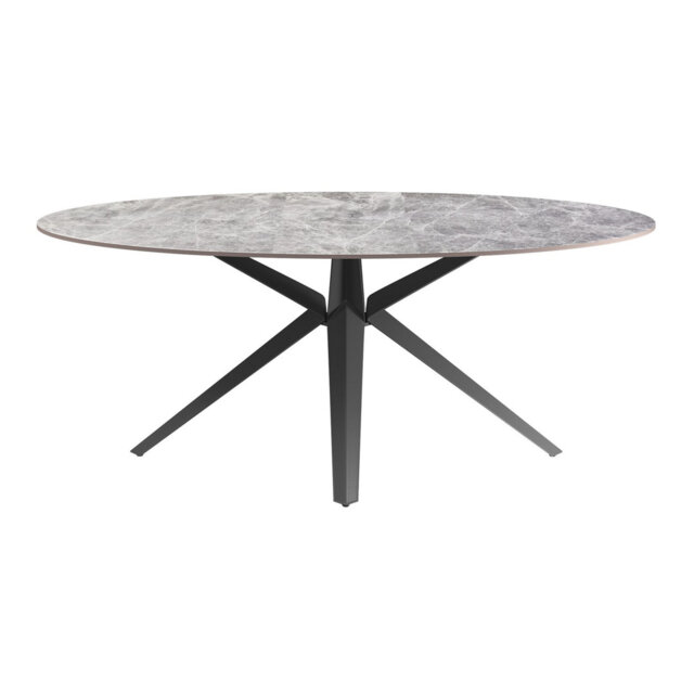 Colturo Oval Metal Base Dining Table