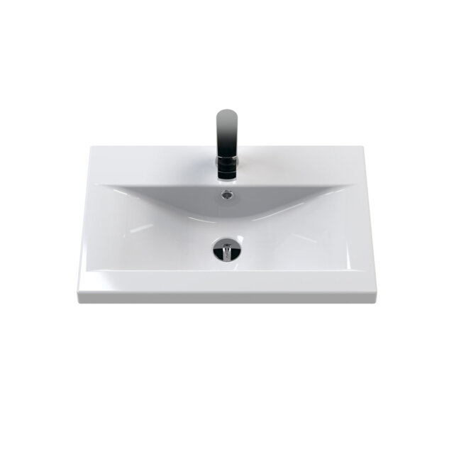 610mm Single Bathroom Vanity with Drop In Vitreous China Basin