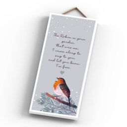 Robin In Your Garden Festive Christmas Wooden Plaque Vivid Squid Wholesale Wall Décor