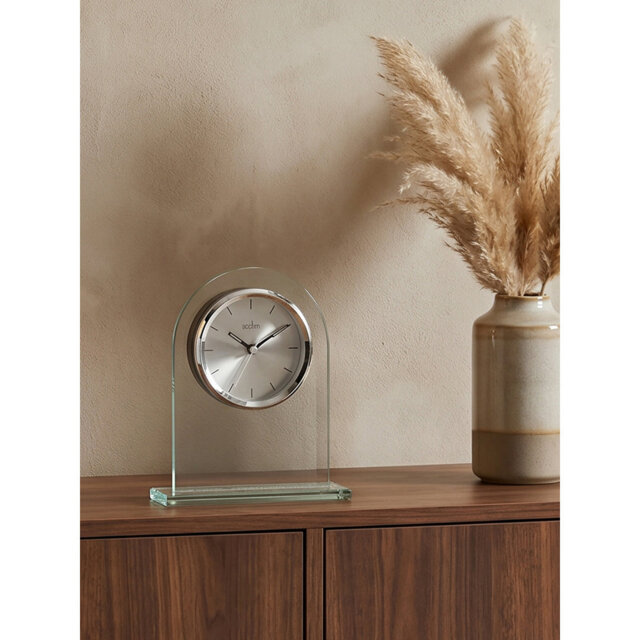 Acctim Ledburn Pendulum Mantel Clock Quartz Glass Luminous Hands Energy Efficient Movement